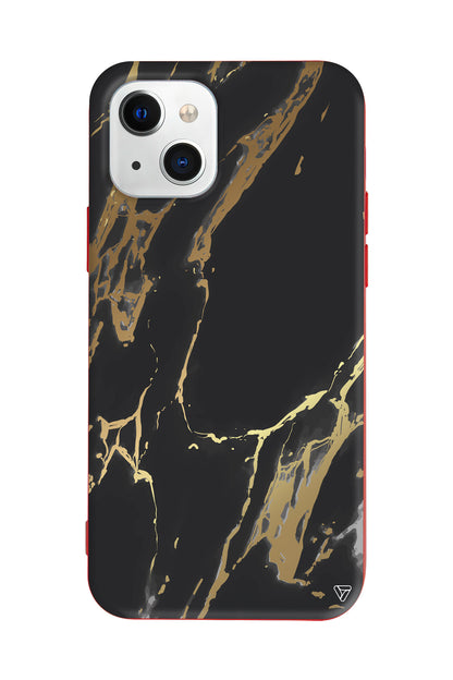 Siyah Mermer Lansman Model İçi Kadife Silikon Telefon Kılıfı – Plus Serisine Özel