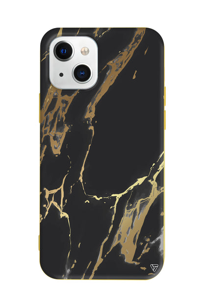 Siyah Mermer Lansman Model İçi Kadife Silikon Telefon Kılıfı – Plus Serisine Özel