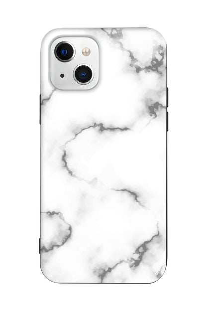 Catlak Beyaz Mermer Lansman Model İçi Kadife Silikon Telefon Kılıfı – Plus Serisine Özel