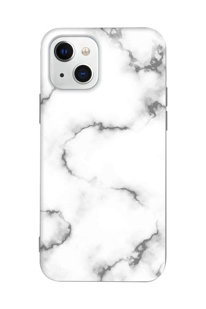 Catlak Beyaz Mermer Lansman Model İçi Kadife Silikon Telefon Kılıfı – Plus Serisine Özel