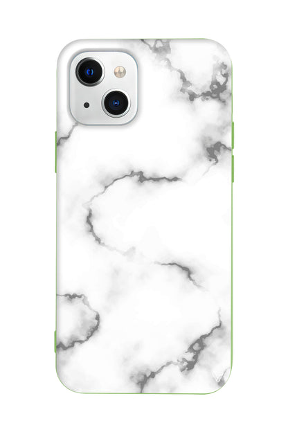 Catlak Beyaz Mermer Lansman Model İçi Kadife Silikon Telefon Kılıfı – Plus Serisine Özel