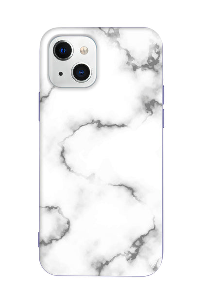 Catlak Beyaz Mermer Lansman Model İçi Kadife Silikon Telefon Kılıfı – Plus Serisine Özel