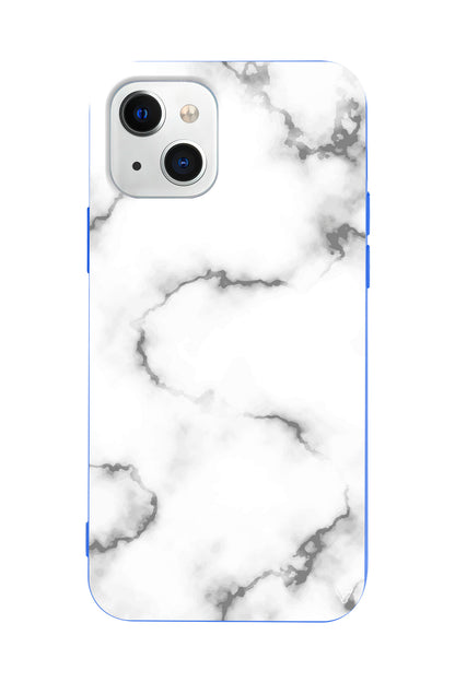 Catlak Beyaz Mermer Lansman Model İçi Kadife Silikon Telefon Kılıfı – Plus Serisine Özel