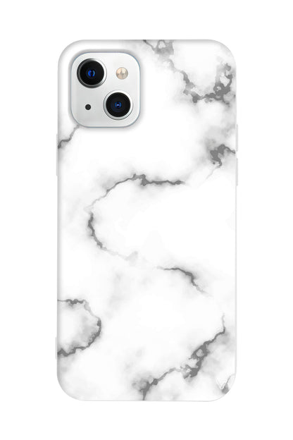 Catlak Beyaz Mermer Lansman Model İçi Kadife Silikon Telefon Kılıfı – Plus Serisine Özel