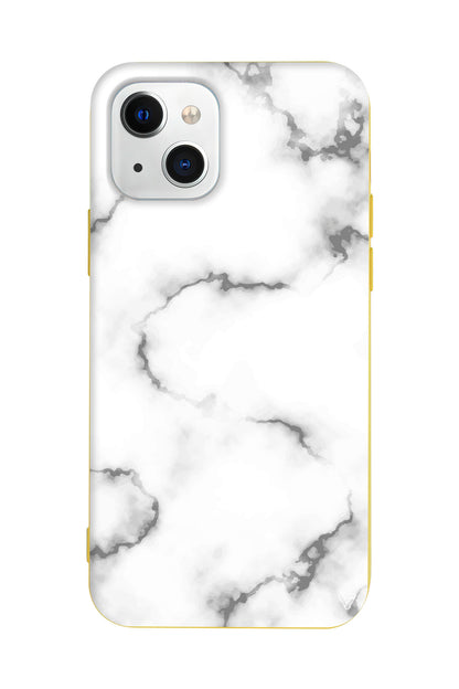 Catlak Beyaz Mermer Lansman Model İçi Kadife Silikon Telefon Kılıfı – Plus Serisine Özel