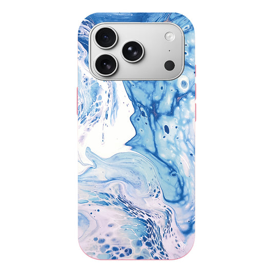 Mavi Kopuk Lansman Model İçi Kadife Silikon Telefon Kılıfı