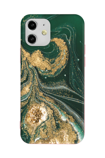 Yeşil Yogunluk Lansman Model İçi Kadife Silikon Telefon Kılıfı