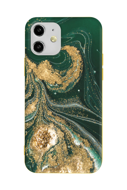 Yeşil Yogunluk Lansman Model İçi Kadife Silikon Telefon Kılıfı