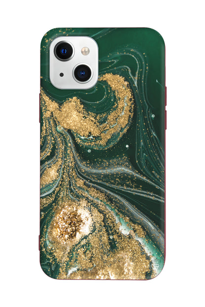 Yeşil Yogunluk Lansman Model İçi Kadife Silikon Telefon Kılıfı