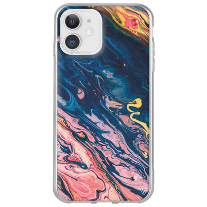 Yagli Boya Lansman Model İçi Kadife Silikon Telefon Kılıfı