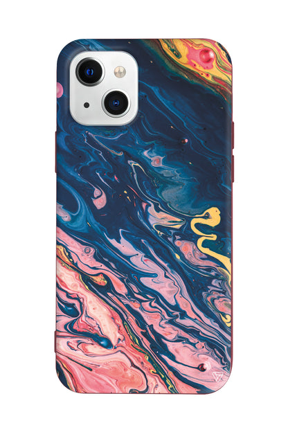 Yagli Boya Lansman Model İçi Kadife Silikon Telefon Kılıfı