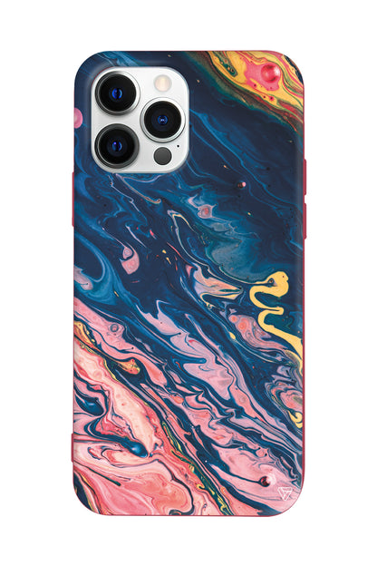 Yagli Boya Lansman Model İçi Kadife Silikon Telefon Kılıfı