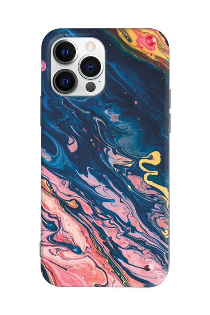 Yagli Boya Lansman Model İçi Kadife Silikon Telefon Kılıfı