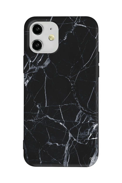 Siyah Catlak Lansman Model İçi Kadife Silikon Telefon Kılıfı