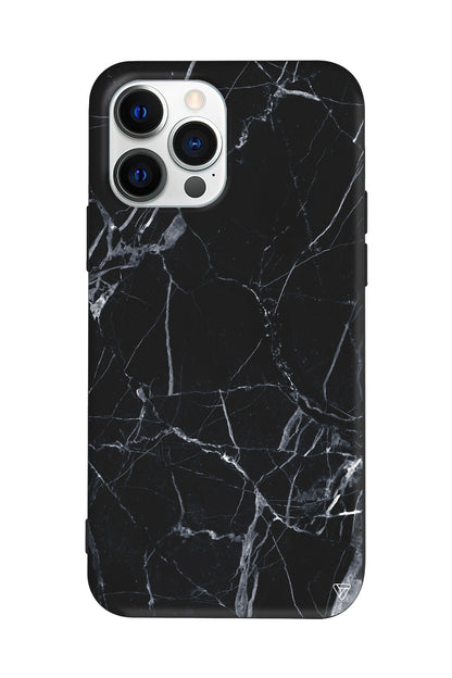 Siyah Catlak Lansman Model İçi Kadife Silikon Telefon Kılıfı