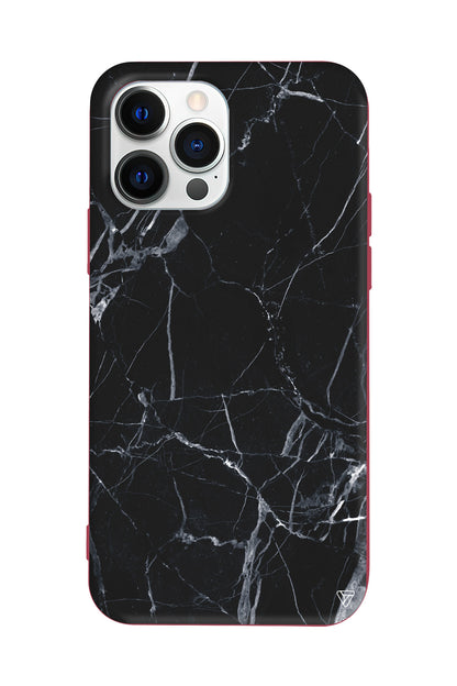 Siyah Catlak Lansman Model İçi Kadife Silikon Telefon Kılıfı