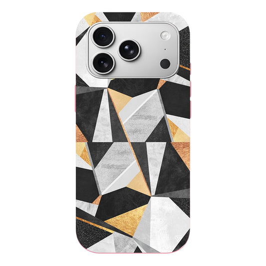 Ucgen Sekiller Lansman Model İçi Kadife Silikon Telefon Kılıfı