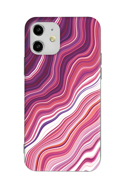 Pink Marble Lansman Model İçi Kadife Silikon Telefon Kılıfı