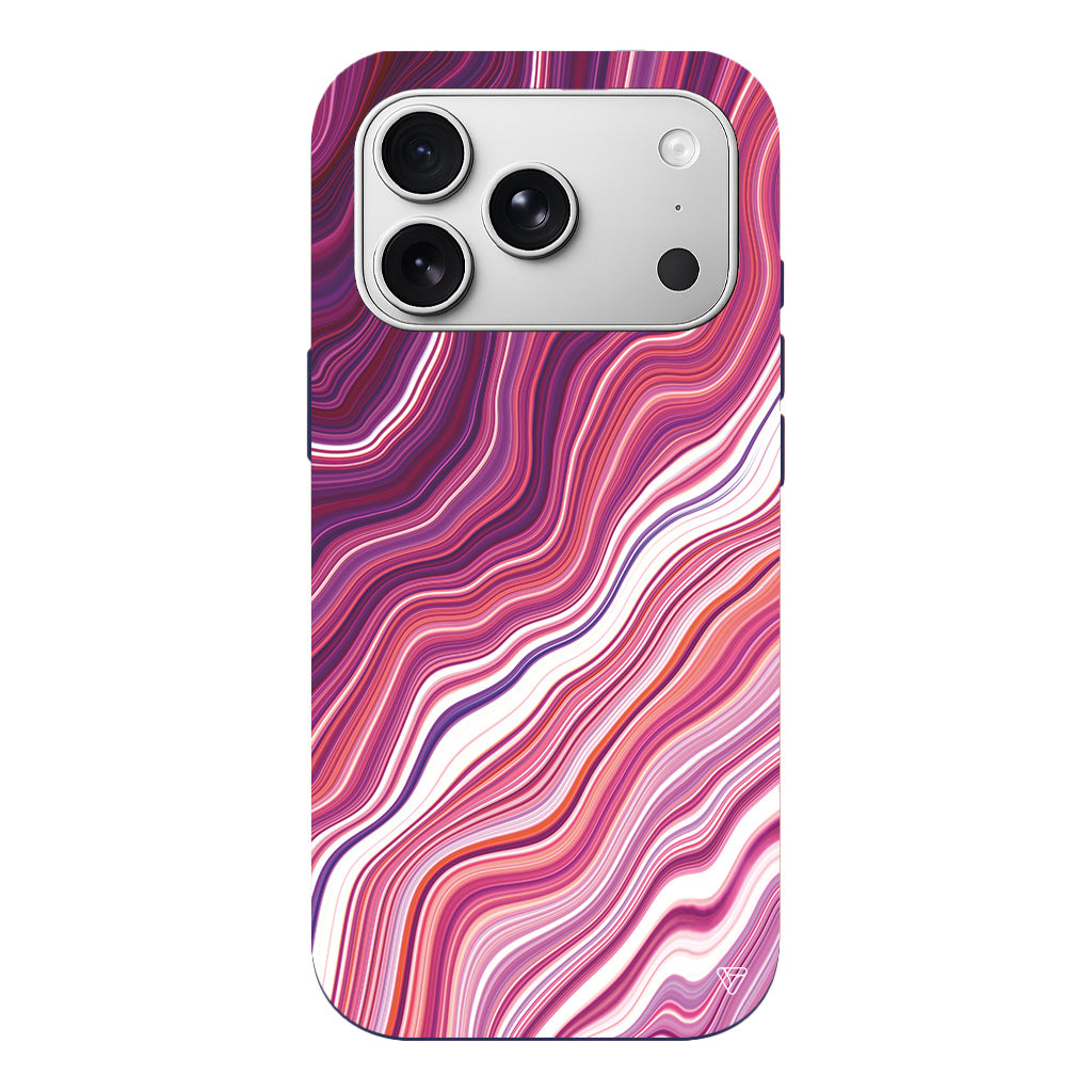 Pink Marble Lansman Model İçi Kadife Silikon Telefon Kılıfı