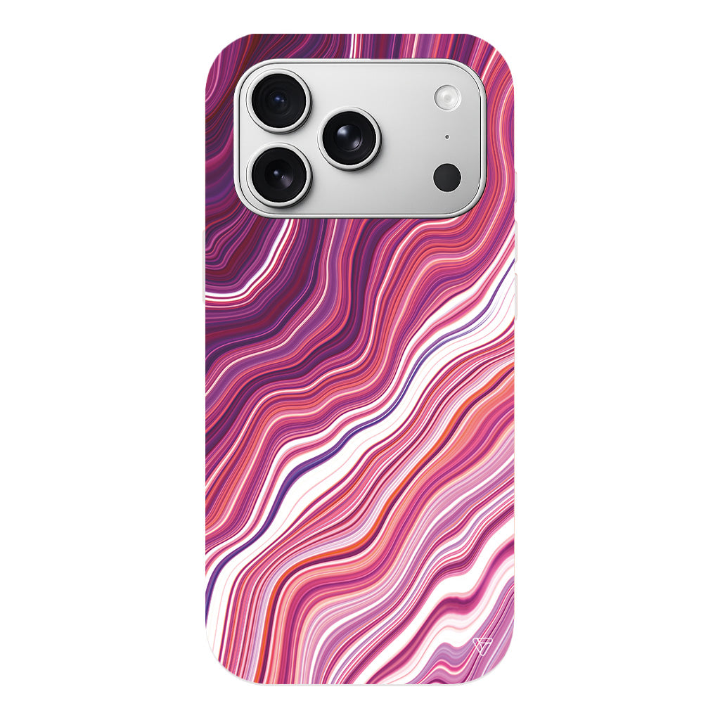 Pink Marble Lansman Model İçi Kadife Silikon Telefon Kılıfı