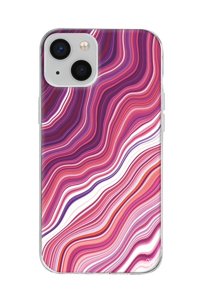 Pink Marble Lansman Model İçi Kadife Silikon Telefon Kılıfı