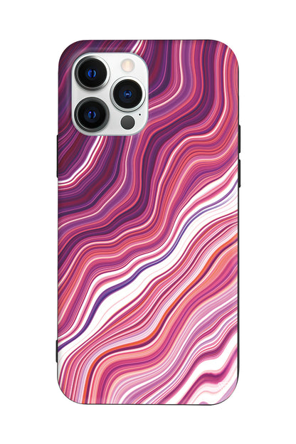 Pink Marble Lansman Model İçi Kadife Silikon Telefon Kılıfı