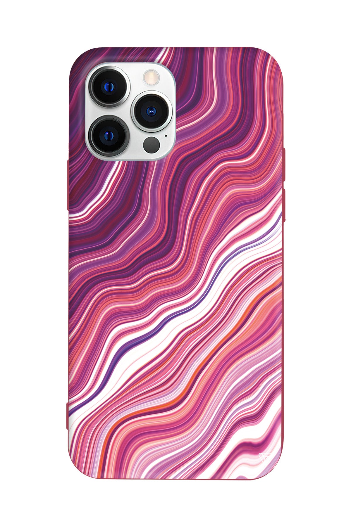 Pink Marble Lansman Model İçi Kadife Silikon Telefon Kılıfı