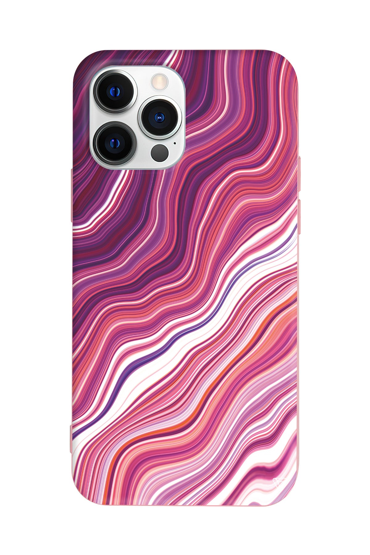 Pink Marble Lansman Model İçi Kadife Silikon Telefon Kılıfı