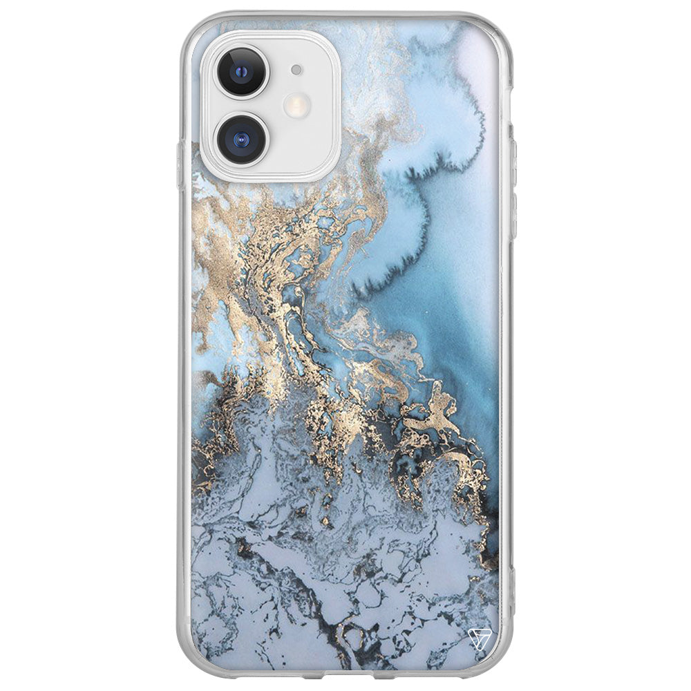 Gold and Cyan Lansman Model İçi Kadife Silikon Telefon Kılıfı