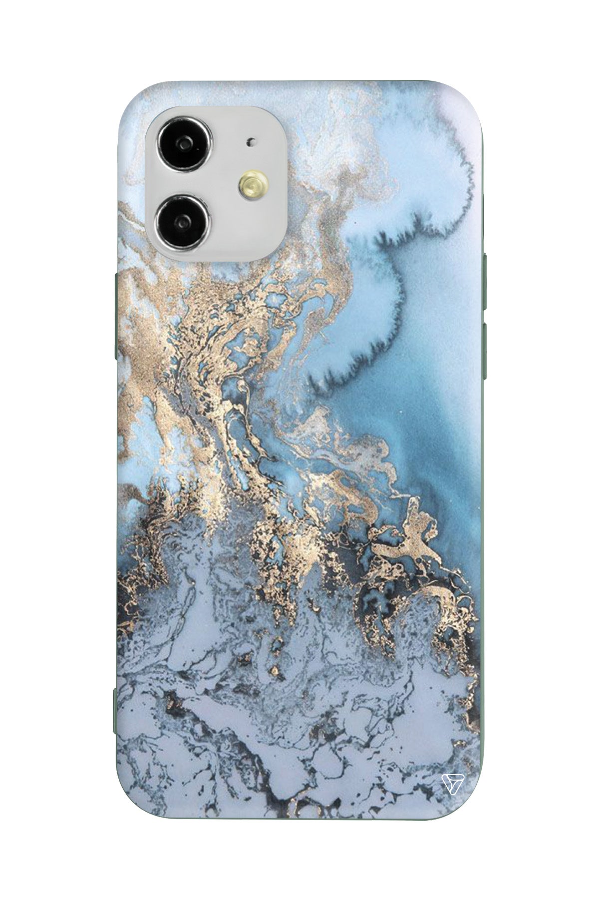 Gold and Cyan Lansman Model İçi Kadife Silikon Telefon Kılıfı