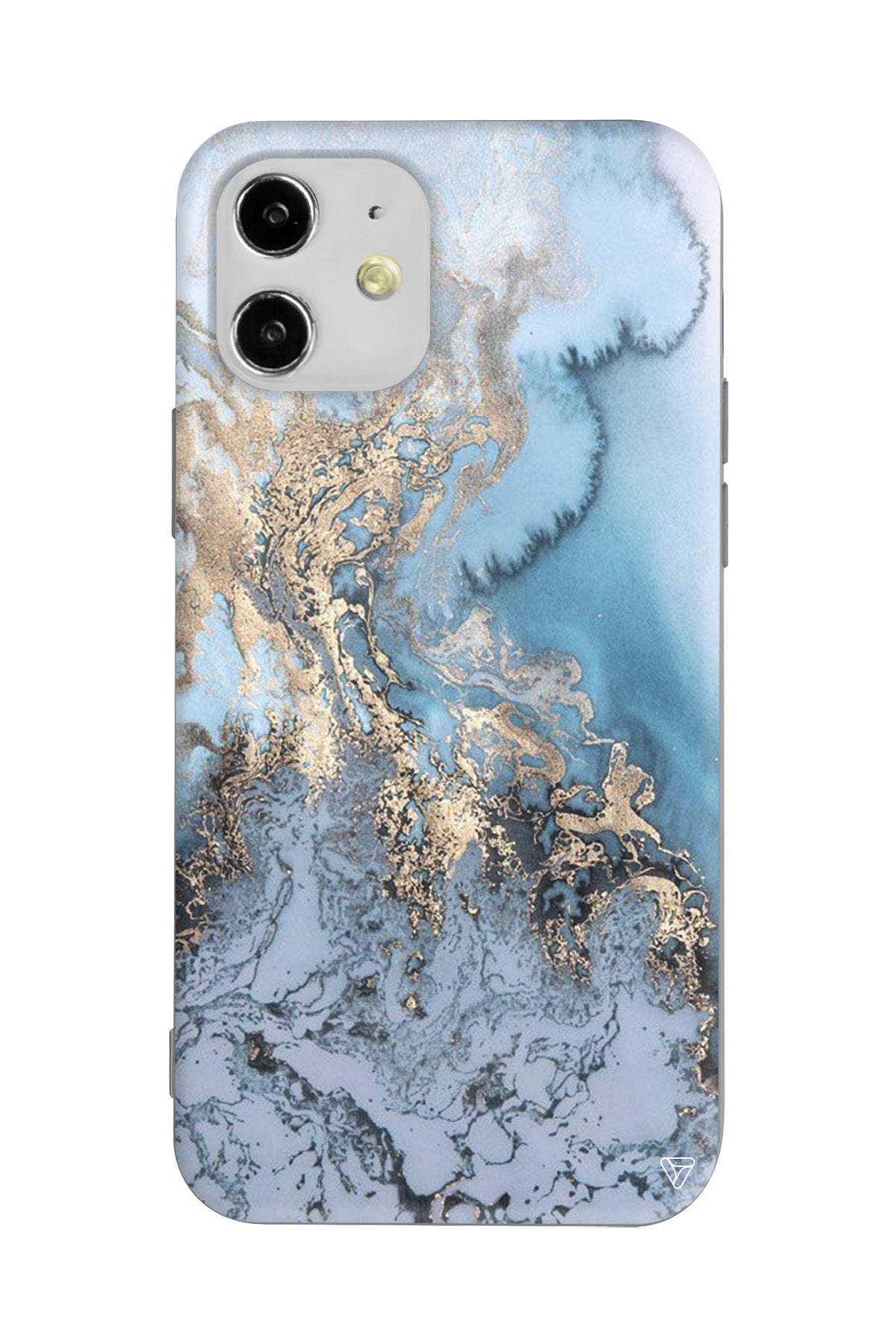 Gold and Cyan Lansman Model İçi Kadife Silikon Telefon Kılıfı