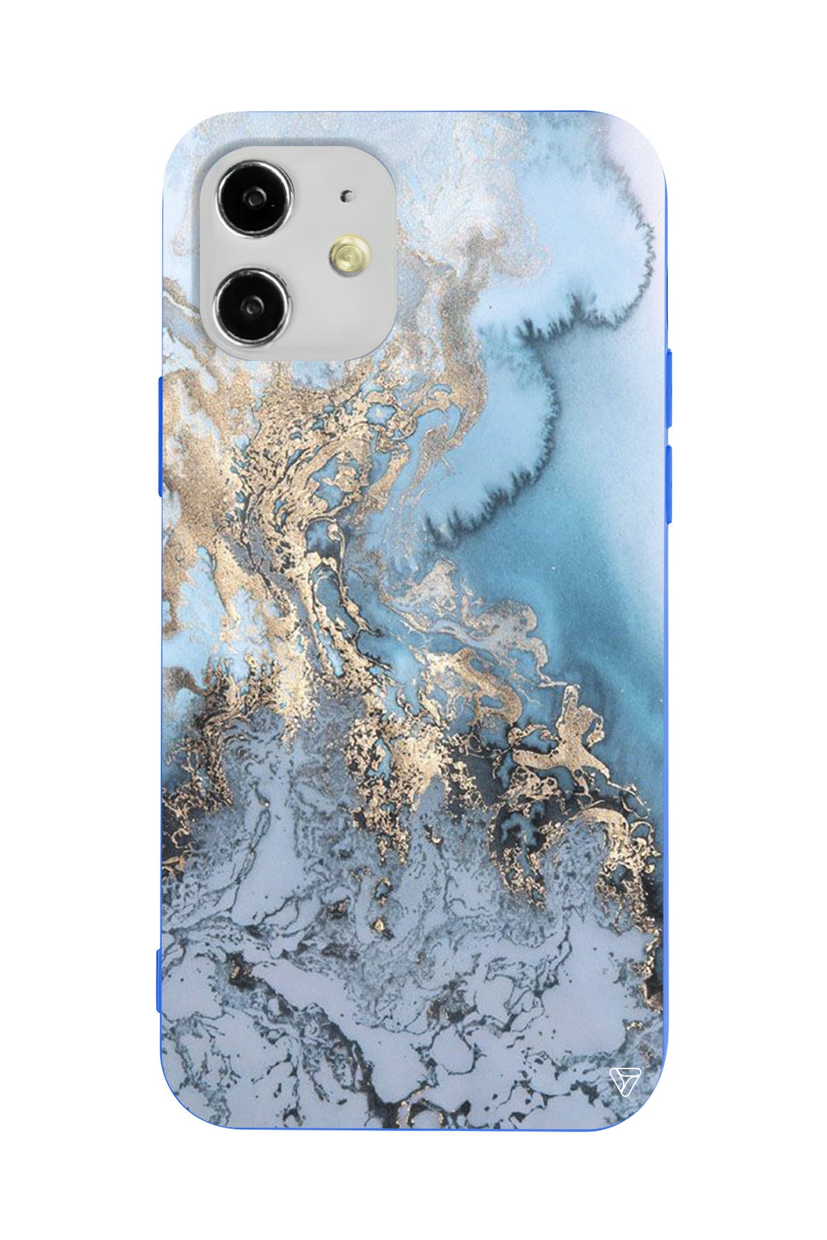 Gold and Cyan Lansman Model İçi Kadife Silikon Telefon Kılıfı