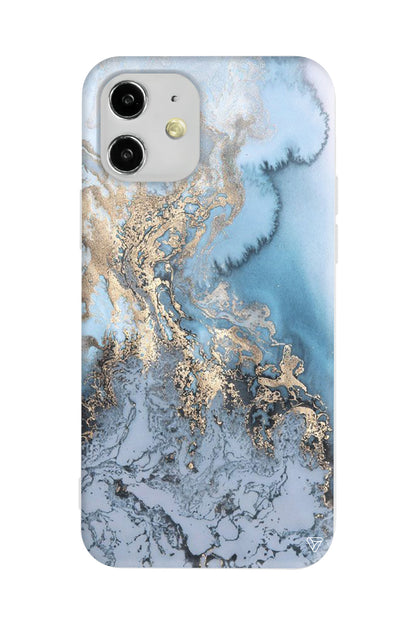 Gold and Cyan Lansman Model İçi Kadife Silikon Telefon Kılıfı