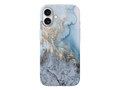 Gold and Cyan Lansman Model İçi Kadife Silikon Telefon Kılıfı – Plus Serisine Özel