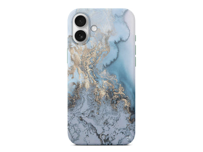 Gold and Cyan Lansman Model İçi Kadife Silikon Telefon Kılıfı