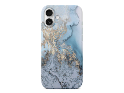 Gold and Cyan Lansman Model İçi Kadife Silikon Telefon Kılıfı