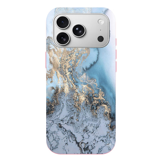 Gold and Cyan Lansman Model İçi Kadife Silikon Telefon Kılıfı