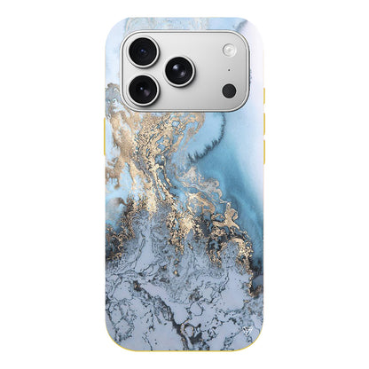 Gold and Cyan Lansman Model İçi Kadife Silikon Telefon Kılıfı