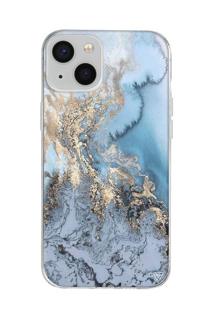 Gold and Cyan Lansman Model İçi Kadife Silikon Telefon Kılıfı