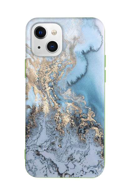 Gold and Cyan Lansman Model İçi Kadife Silikon Telefon Kılıfı