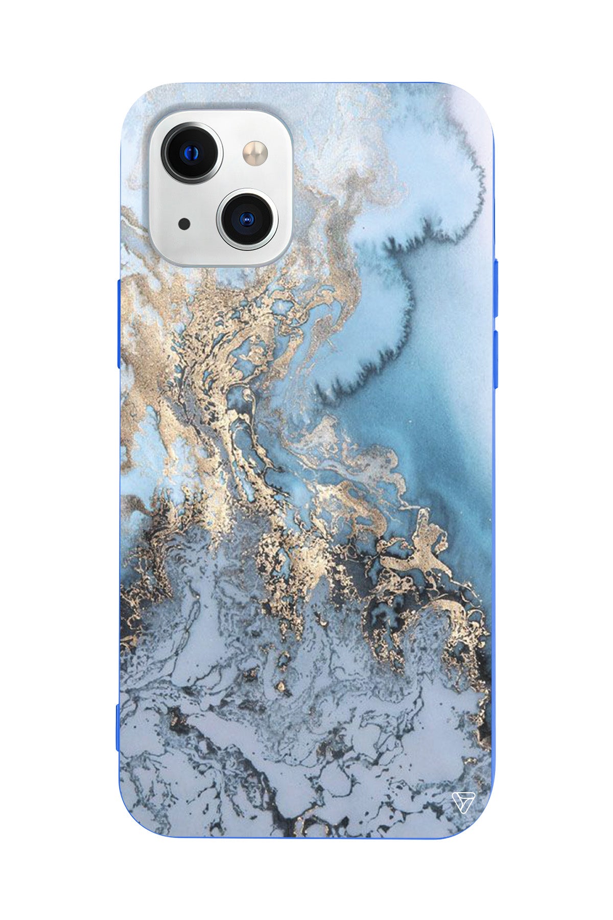 Gold and Cyan Lansman Model İçi Kadife Silikon Telefon Kılıfı