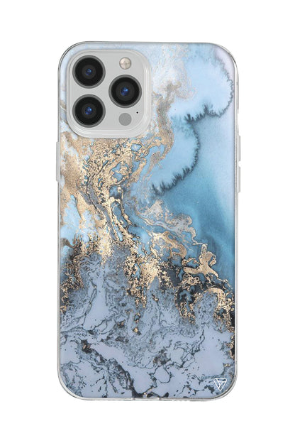 Gold and Cyan Lansman Model İçi Kadife Silikon Telefon Kılıfı