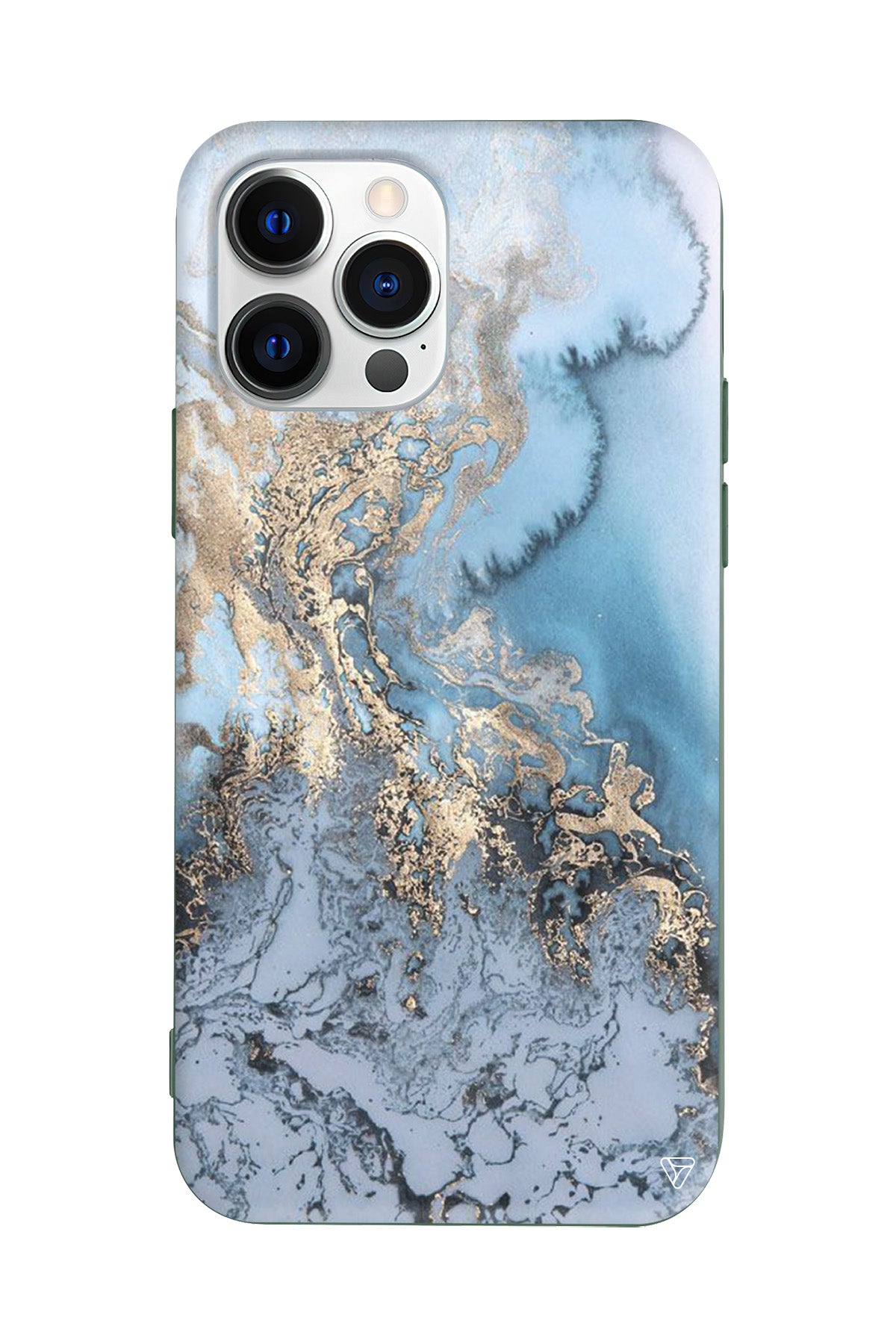 Gold and Cyan Lansman Model İçi Kadife Silikon Telefon Kılıfı