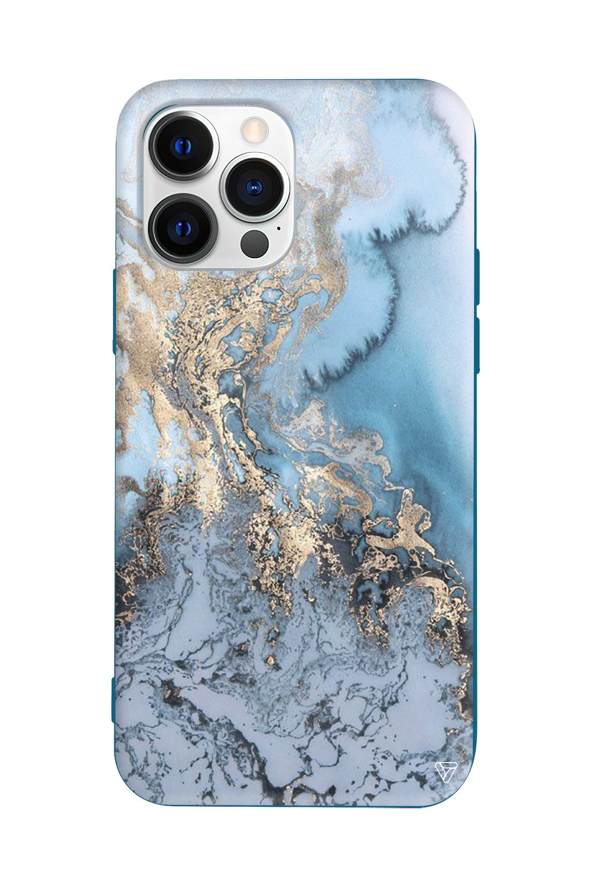 Gold and Cyan Lansman Model İçi Kadife Silikon Telefon Kılıfı