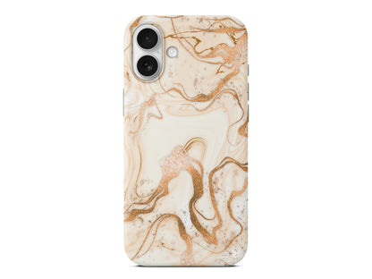 Gold Marble Lansman Model İçi Kadife Silikon Telefon Kılıfı – Plus Serisine Özel