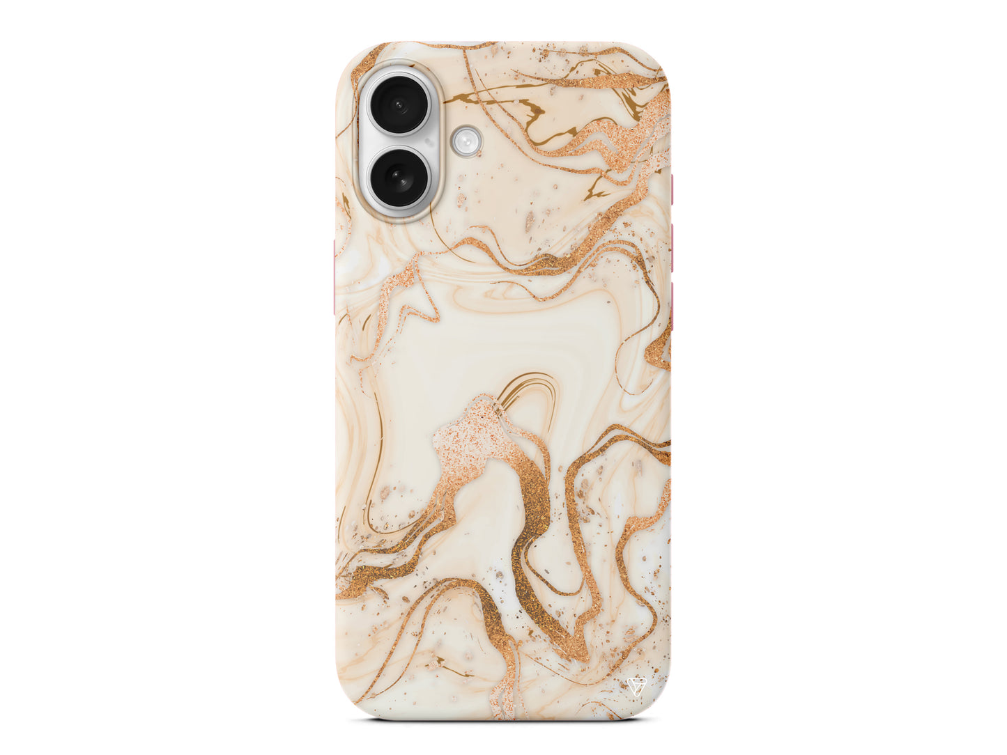 Gold Marble Lansman Model İçi Kadife Silikon Telefon Kılıfı