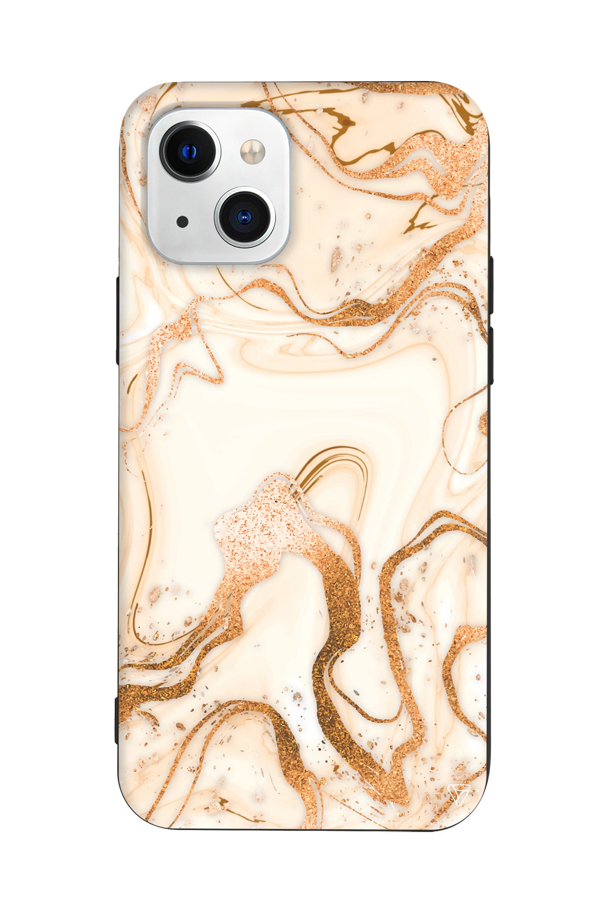 Gold Marble Lansman Model İçi Kadife Silikon Telefon Kılıfı