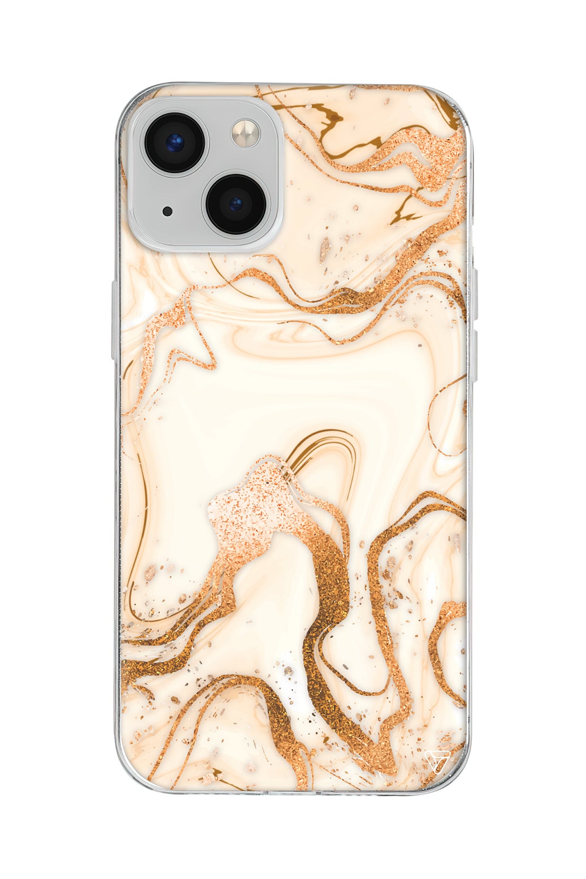 Gold Marble Lansman Model İçi Kadife Silikon Telefon Kılıfı