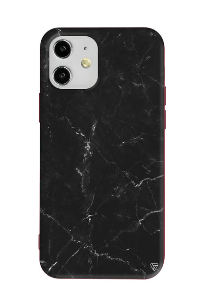 Black Marble Lansman Model İçi Kadife Silikon Telefon Kılıfı