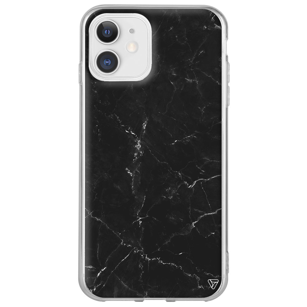 Black Marble Lansman Model İçi Kadife Silikon Telefon Kılıfı